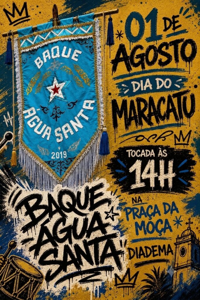 Diadema celebra o Dia do Maracatu com apresentação do Baque Água Santa na Praça da Moça